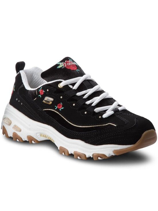 Skechers Shoes - Skechers D'Lites Air Cooled Memory Foam Floral Sneakers Women's 9.5 Black